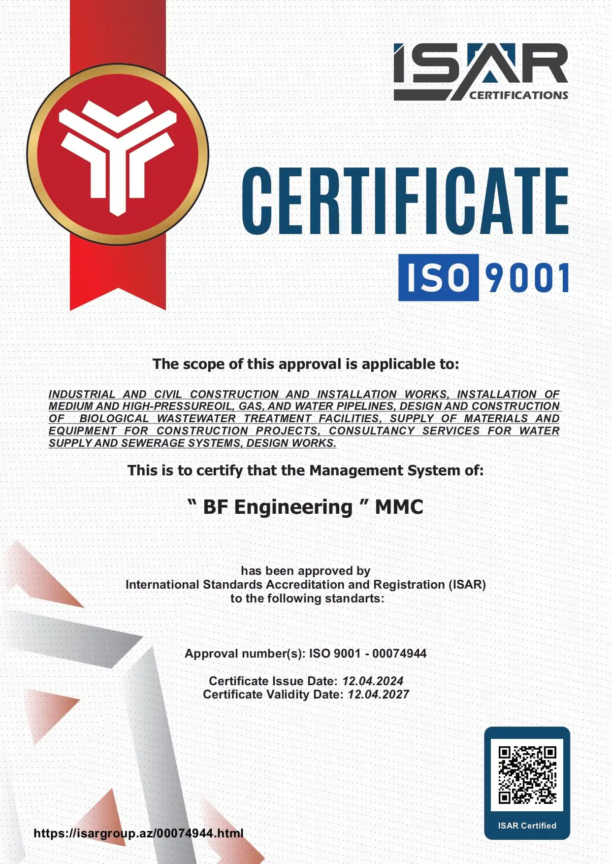 BF Engineering sertifikası 6