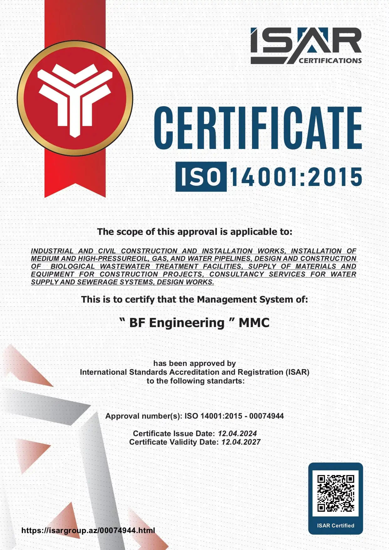 BF Engineering sertifikası 7